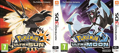 Pokemon Ultra Sun and Ultra Moon cover art